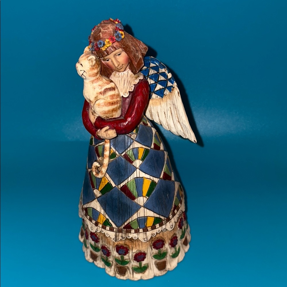 Jim Shore Heartwood Creek Angel Figurine with Cat # C105170 2002